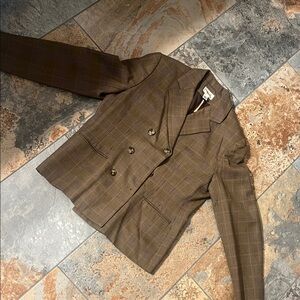 Talbots Brown Checkered Blazer